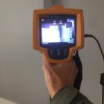 Infrared camera to observe insulation behind walls or ceiling